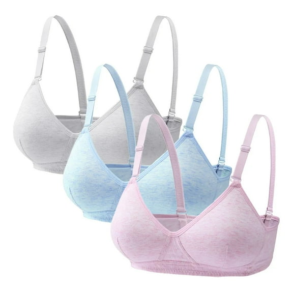 Girls Training Bra Teen Lightly PaddedCotton Developed No Wire Bras TeensAdjustable A-Cup