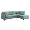 thumbnail image 2 of Sectional Sofa with Ottoman and Nailhead Trim, Blue, 2 of 5