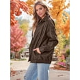 thumbnail image 3 of Womens Oversized Leather Jackets Faux Suede Fall Fashion Coats Winter Outfits Clothes Y2k Tops Dark Brown XL, 3 of 8