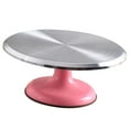 thumbnail image 2 of 10 Inch Revolving Cake Decorating Stand Professional Aluminum Alloy Cake Turntable for Home Cake Decorating Supplies Pink, 2 of 10