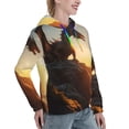 thumbnail image 6 of Kdxio Seaside Sunset Cool Dragon Print Womens Oversized Hoodies Sweatshirts Hooded Pullover Tops Sweaters Casual-Large, 6 of 7