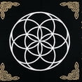 thumbnail image 3 of THE ART BOX Altar Cloth Tarot Cards Table Napkins Witchcraft Supplies Black Gold Tablecloth Square Alter Pagan Spiritual Celestial Deck Cloth With Fringes , Tripple Moon , 18x18 Inch, 3 of 4