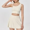 thumbnail image 5 of Wang6 One Shoulder Cropped Tank Tops Trendy Wireless Workout Longline Bras Seamless Running Gym Yoga Tops White XL, 5 of 7