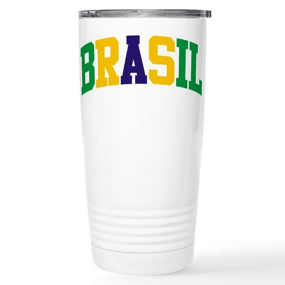 CafePress - Brasil Green Yellow Blue Stainless Steel Travel Mu - Insulated Stainless Steel Travel Tumbler 20 oz.