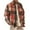 Orange, variant on Atogsazn Mens Flannel Plaid Shirt Casual Button Down Long Sleeve Jacket Fleece Shacket Coat with Pocket Outfit Gray XL Fashion