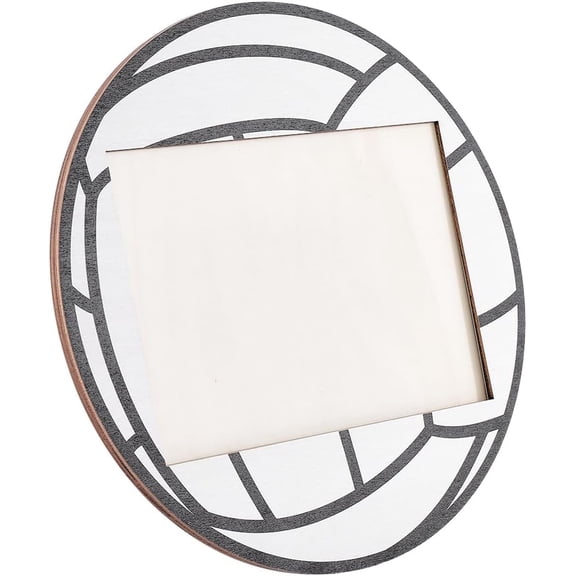 Volleyball Picture Frame Sports Photo Frame Stand Wooden Round Tabletop Picture Frame 5x7 Printing Poster Photograph Frame Multi-color