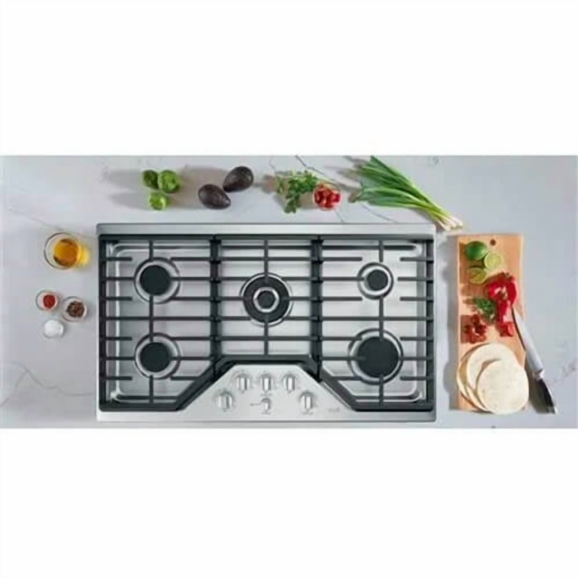 Café CGP95362MS1 36 inch Stainless 5 Burner Gas Cooktop