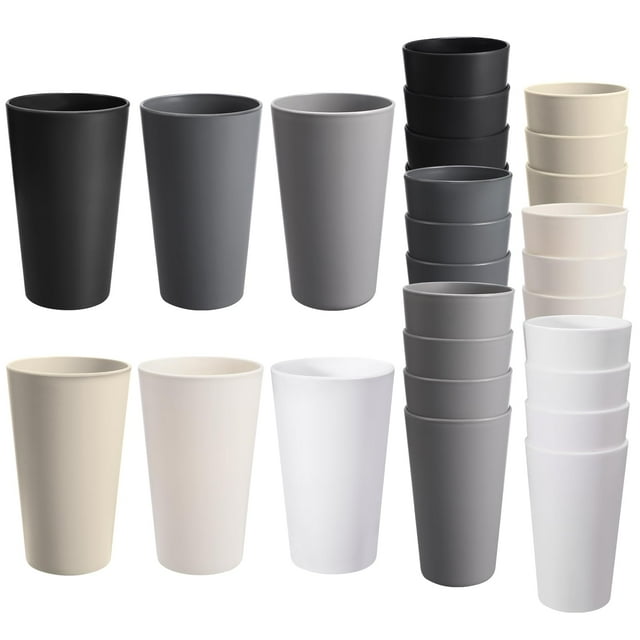 Vasos de plástico HEYCOME, 24 piezas, 591 ml, libres de BPA, apilables