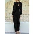 thumbnail image 2 of Mono Happy Sailed para mujer, casual, holgado, manga larga, negro, 2 of 7
