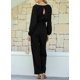 thumbnail image 2 of Mono Happy Sailed para mujer, casual, holgado, manga larga, negro, 2 of 7