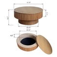 thumbnail image 3 of Noble House Leigh 31.5'' Round Modern Coffee Table with Hidden Storage, Solid Wood Veneer, Accent Tea Table, Natural, 3 of 10