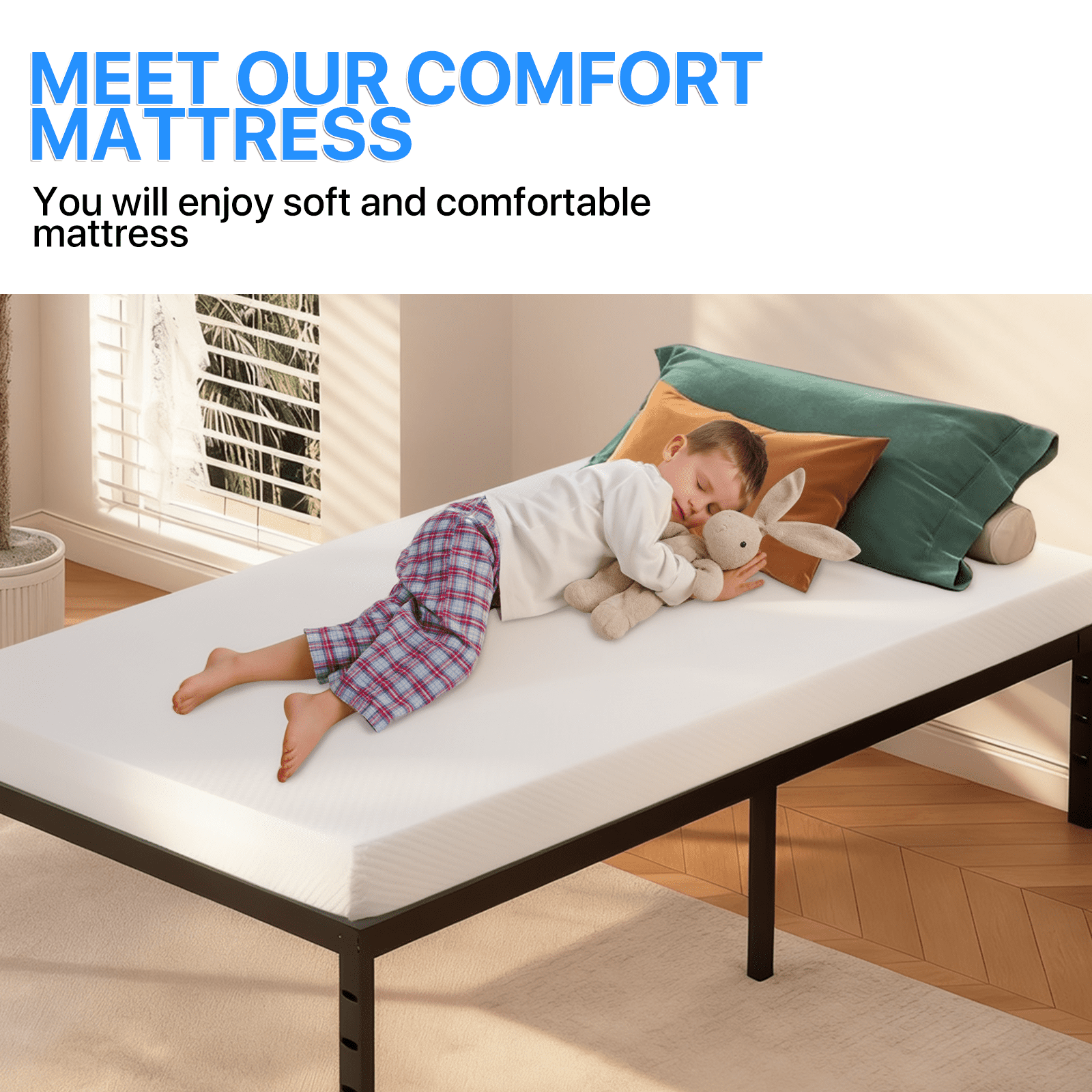 Dkelincs 5 inch Gel Memory Foam Mattress in a Box for Cool Sleep & Pressure Relief, Twin Size
