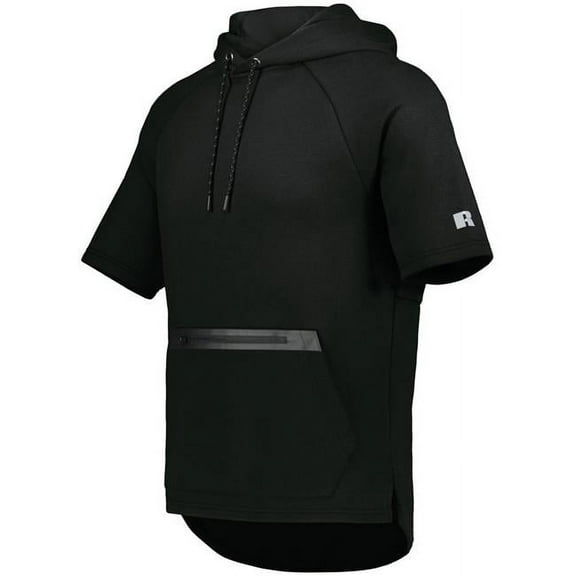 Russell R24TFM.BLK.XL Legend Short Sleeve Tech Fleece Hoodie, Black - Extra Large