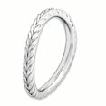 thumbnail image 3 of 925 Sterling Silver Plate Wave Stackable Ring Curved, 3 of 7