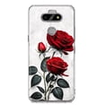 thumbnail image 1 of MUNDAZE LG Aristo 5/Phoenix 5/Risio 4 Marbre Blanc Roses Rouges Étui de Téléphone Double Couche, 1 of 6