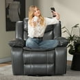 thumbnail image 6 of Lomankever Rocking Swivel Recliner Chair Faux Leather Wide Home Theater Seat Living Room Furniture Sofa Gray, 6 of 7