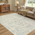 thumbnail image 4 of UERMEI 9x12 Large Area Rugs for Living Room, Indoor Washable Rug, Floral Area Rugs for Bedroom Home Office Decor Dining Room Carpets, Non Slip Low Pile - Blue/Beige/Yellow(Distressed), 4 of 14
