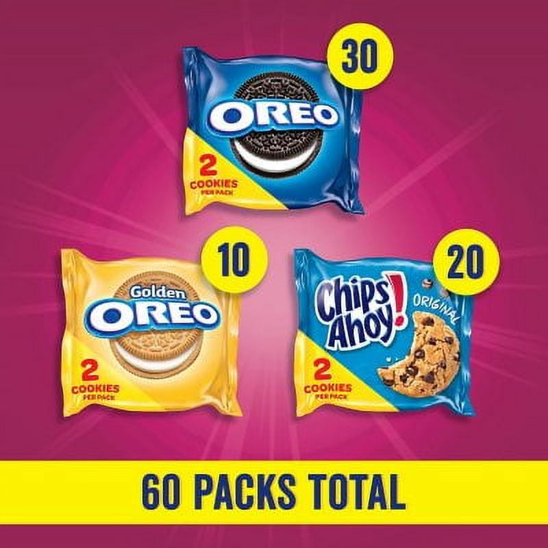 Nabisco Sweet Treats Variety Pack, OREO & CHIPS AHOY! Cookies, 60 count.pack of 2