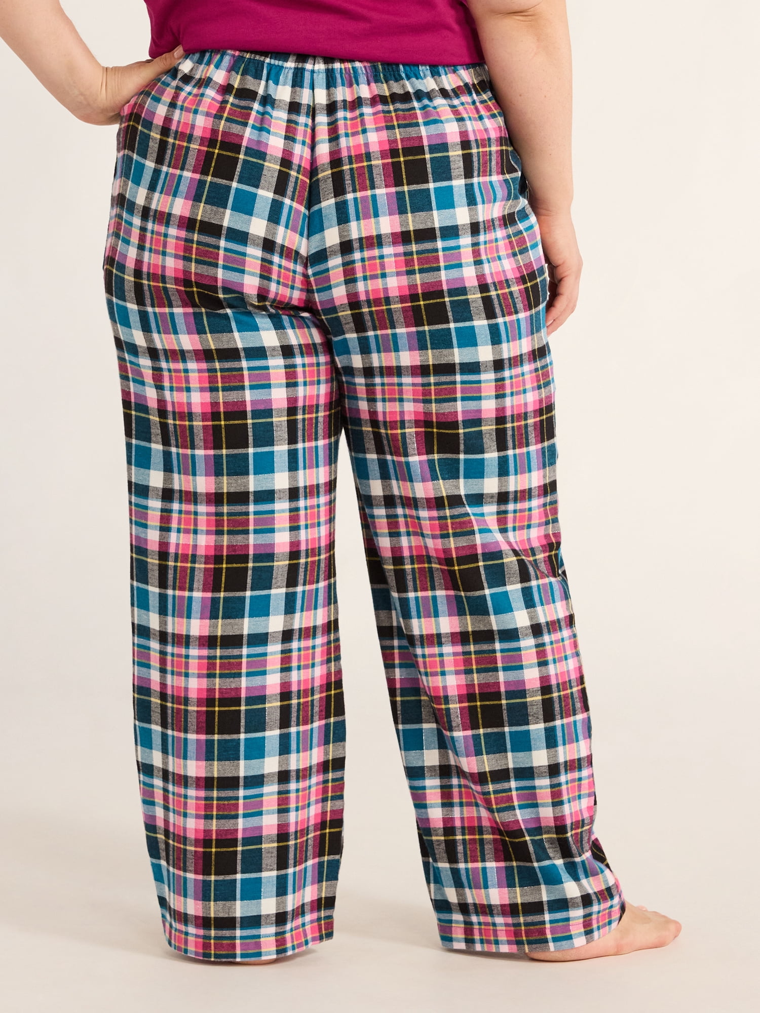 Joyspun Women's Flannel Sleep Pants, 30” Inseam, Sizes XS-3X