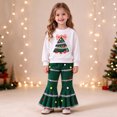 thumbnail image 2 of Caixia Toddler Kids Girls Christmas Outfit Long Sleeve Sweet Festive Christmas Print Sweatshirt T Shirt And Pants 2 Piece Set, 2 of 8