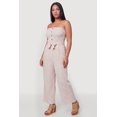 thumbnail image 2 of Women's Plus Size Striped Strapless Jumpsuit with Tie Waist Belt, 2 of 3
