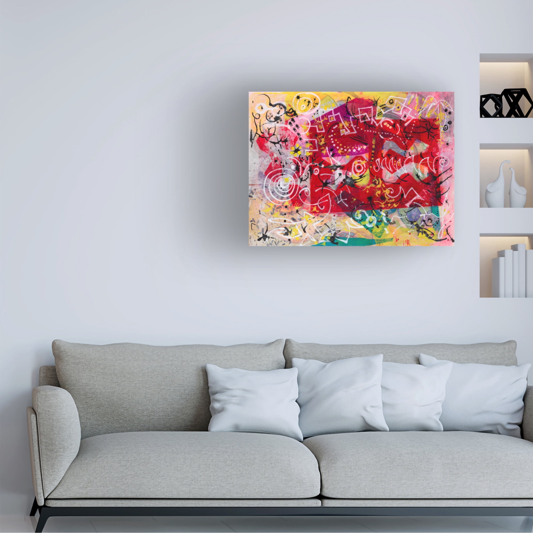 Canvas Wall Art - Ellen Kossoff 'Dragons And Spiders 3' Wall Art for Living Room, Bedroom, or Office Décor by Trademark Fine Art - 47 x 35 Inches