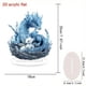 thumbnail image 3 of Adorno de dragón de cristal acrílico azul y blanco 2D | Elegante figura decorativa para oficina y hogar | Estatua ligera con base plana, 3 of 5