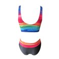 thumbnail image 4 of Aayomet Bathing Suits for Women High Waist Rainbow Print Triangle Bikini (Hot Pink, XL), 4 of 5