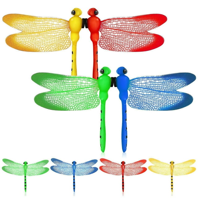 8pcs Fridge Magnets 3D Dragonfly Refrigerator Magnets PVC Whiteboard Magnets