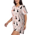 thumbnail image 2 of Bixox Women's White And Black Rabbit Printed Pajama Set 2 Piece Lounge Set Top and Shorts Soft Pajamas, Shorts with Pockets, 2 of 7