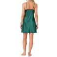 thumbnail image 3 of INSPIRE CHIC Vestidos de salón para mujeres, camisones de satén, vestido de noche con cuello en V, tirantes de espagueti, pijamas, vestido de noche M Verde Oscuro, 3 of 6