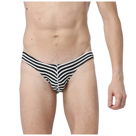 

Follure Ladies casual underwear bra Men New High-Profile Low-Waist Underwear Solid Striped Hip Raise Underwear Black XL