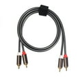 thumbnail image 2 of U 2 Plated 2-RCA to 2-RCA Male L/R Stereo Audio Coaxial Cable Cord Plug Patch, 2 of 5