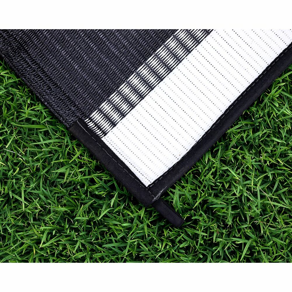 OUTDOOR MAT, 6FT X 9FT, CHARCOAL STRIPE, W/UV - image 2 of 7