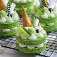 thumbnail image 4 of Farfi Cake Props Interesting Wear Resistant PVC Simulation French Cake Food Model for Party (Green), 4 of 13