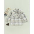 thumbnail image 2 of Bagilaanoe Toddler Baby Boy Shirts Jacket Plaid Long Sleeve Single-Breasted Shacket Velvet Coat with Pockets 1T 2T 3T 4T 5T 6T Kids Fall Casual Outwear, 2 of 8