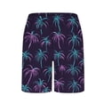 thumbnail image 3 of Favoffer Big Boys Swim Trunks Palm Tree Print Double Layer Quick Dry Breathable Elastic Waist Beach Shorts Knee Length Bottoms for Seaside Surfing Vacation Camping Outdoor Travel 5-15Y, 3 of 6