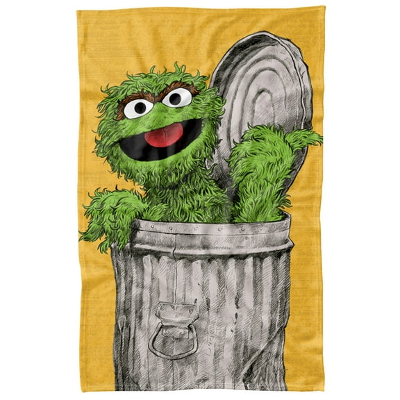 Sesame Street Oscar Painted Officially Licensed Fleece Blanket 36' x 58'