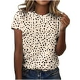 thumbnail image 1 of Pisexur Hauts d'Été pour Femmes, Blouses Habillées Décontractées pour Femmes, Hauts à la Mode pour Femmes, Chandail Décontracté Imprimé à Manches Courtes Col Rond, Grande Taille pour Femmes Multicolore, m, 1 of 6