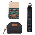 thumbnail image 4 of Wrangler Aztec Keychain Wristlet Wallets for Women Western Dual Pouch Wristlet Credit Card Holder Wallet with Zipper Pocket, Aztec-Black, 4 of 8