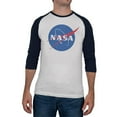 thumbnail image 1 of NASA Logo Mens Soft Raglan T Shirt White-Navy X-LG, 1 of 1