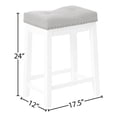 thumbnail image 5 of Angel Line Cambridge Tabourets de bar, 24 Pouces Ensemble de 2, Blanc avec Coussin Gris, 5 of 5