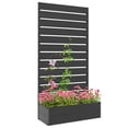 thumbnail image 2 of Outsunny Raised Garden Bed with Trellis for Climbing Plants & Vines, Black, 2 of 9