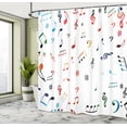 thumbnail image 5 of Ambesonne Colorful Shower Curtain, Musical Notes and Symbols, 69"Wx84"L, White Multicolor, 5 of 5