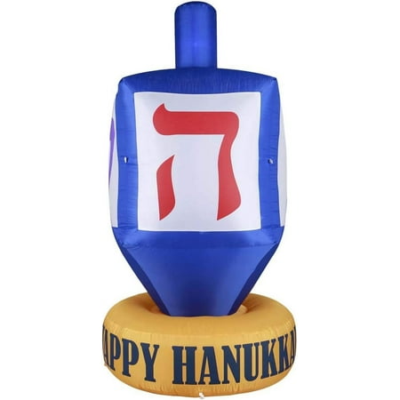 Giant 8.5 FT Inflatable Hanukkah Dreidel - Outdoor Yard Decor with Built-in Bulbs and Tie-Down Points, Chanukah Decoration with Powerful Built-in Fan
