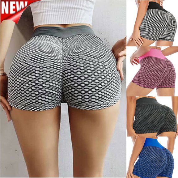 Textured Peach Lifting Shorts for Women Scrunch Butt High Waist Yoga Shorts Workout Sexy Leggings