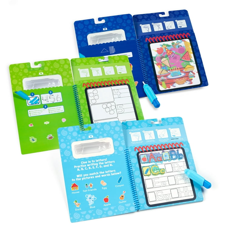 Melissa & Doug Blue's Clues & You! Water Wow! 3-Pack – Alphabet, Counting,  Shapes Water Reveal Travel Activity Pads 