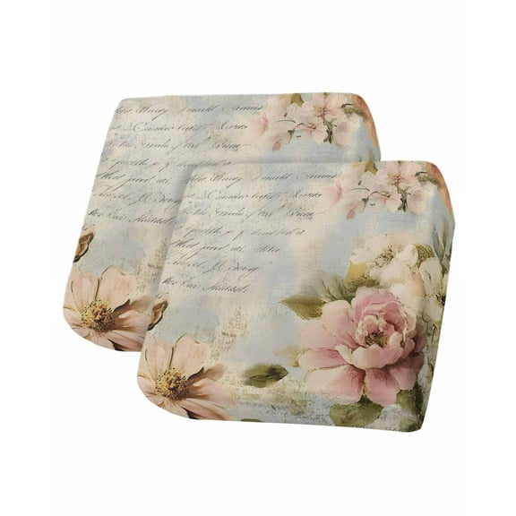 Vintage Pink Peony Sofa Couch Cushion Covers Washable, Removable Stretchable Sectional Couch Covers, Spring Botanical Flowers Slipcovers for L & T Shape Sofa Furniture Protector S Size 2 pcs