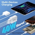 thumbnail image 4 of Bloque de carga USB C de 40 W, 4 puertos, tipo C, carga rápida, paquete de 2, 4 of 6