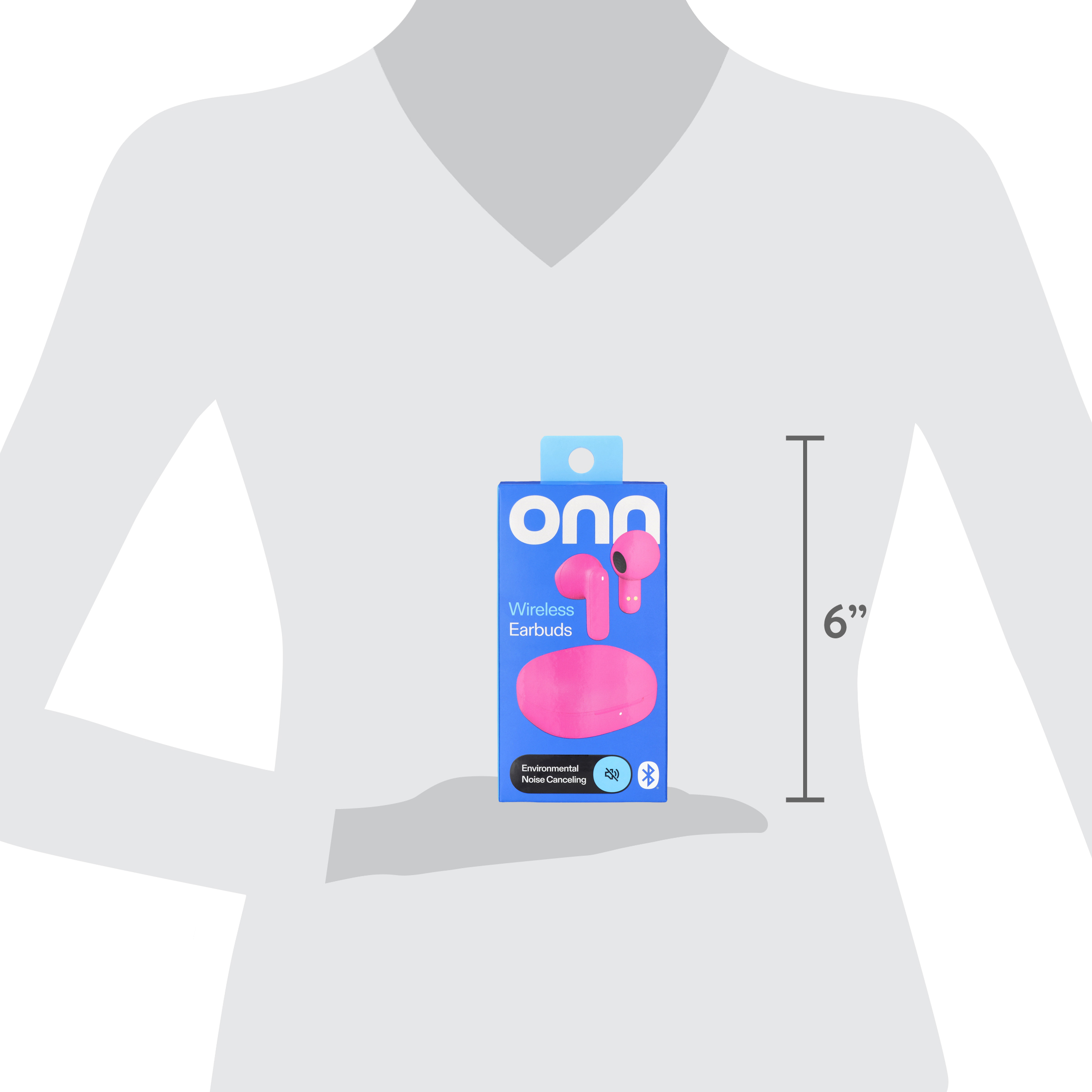 onn Mini Stick Wireless Earbuds with Noise Cancelling, Pink photo 5